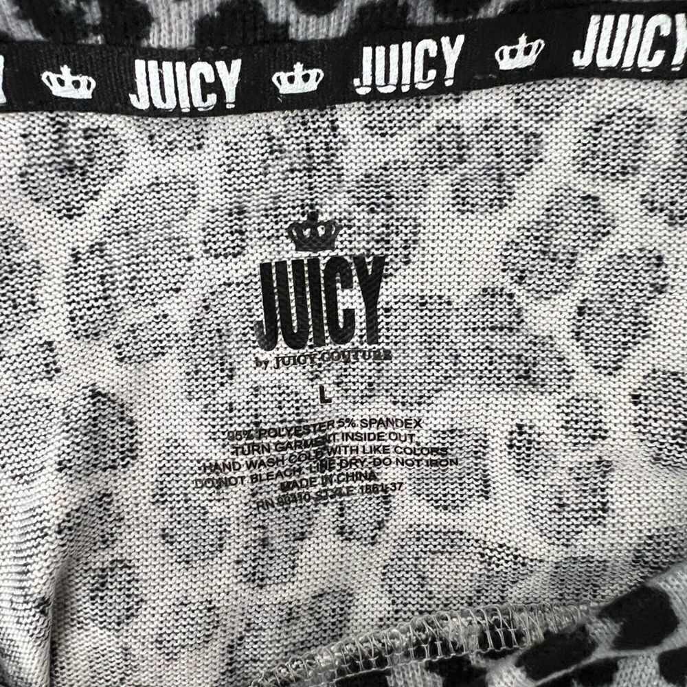 JUICY By Juicy Couture Black And Grey Leopard Print Pajamas Size Large NWT - Picture 2 of 4